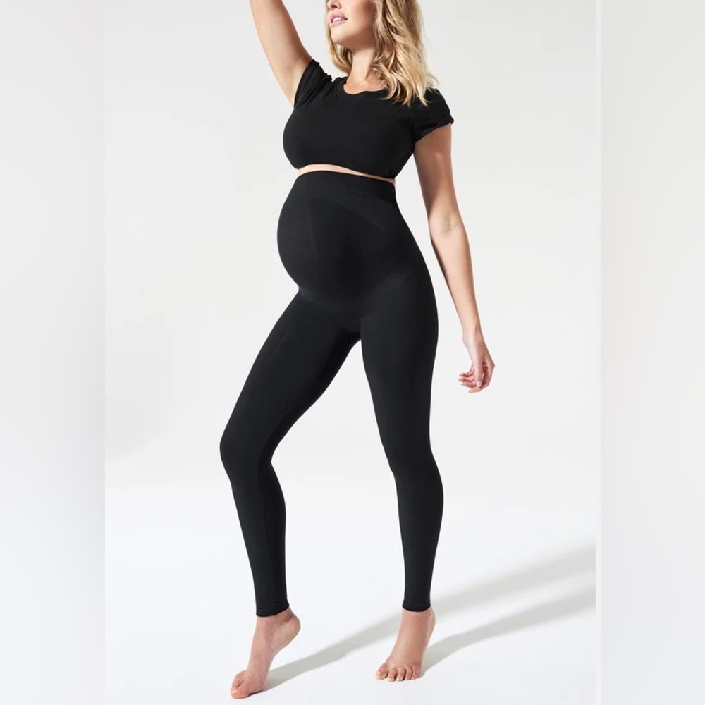 BLANQI Black Maternity Belly Support Leggings